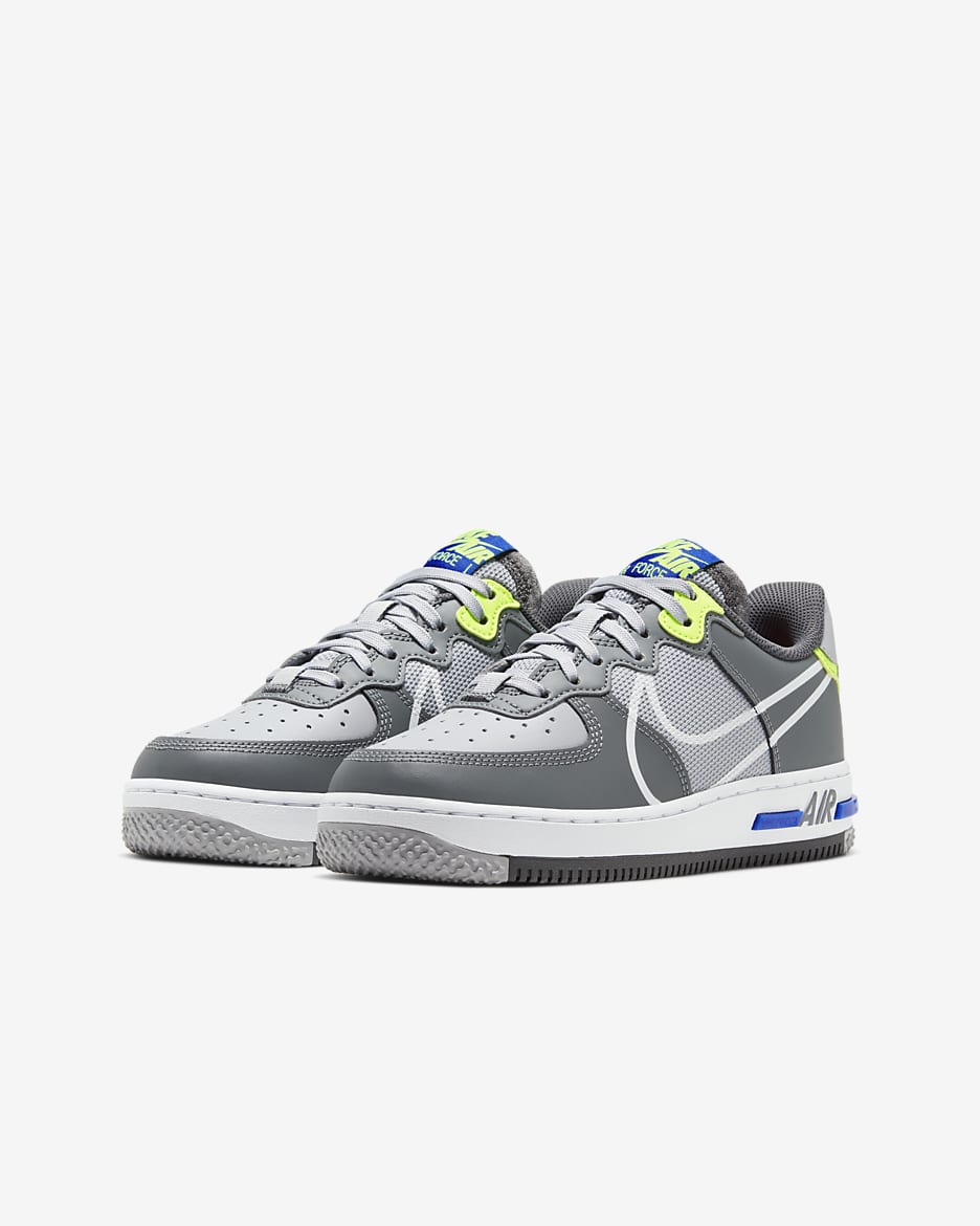 Nike air force 1 react wolf grey best sale